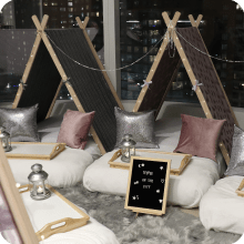 Teepee in the City slumber party tents rentals