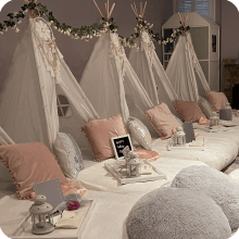 Teepee in the City sleepover party tents rentals